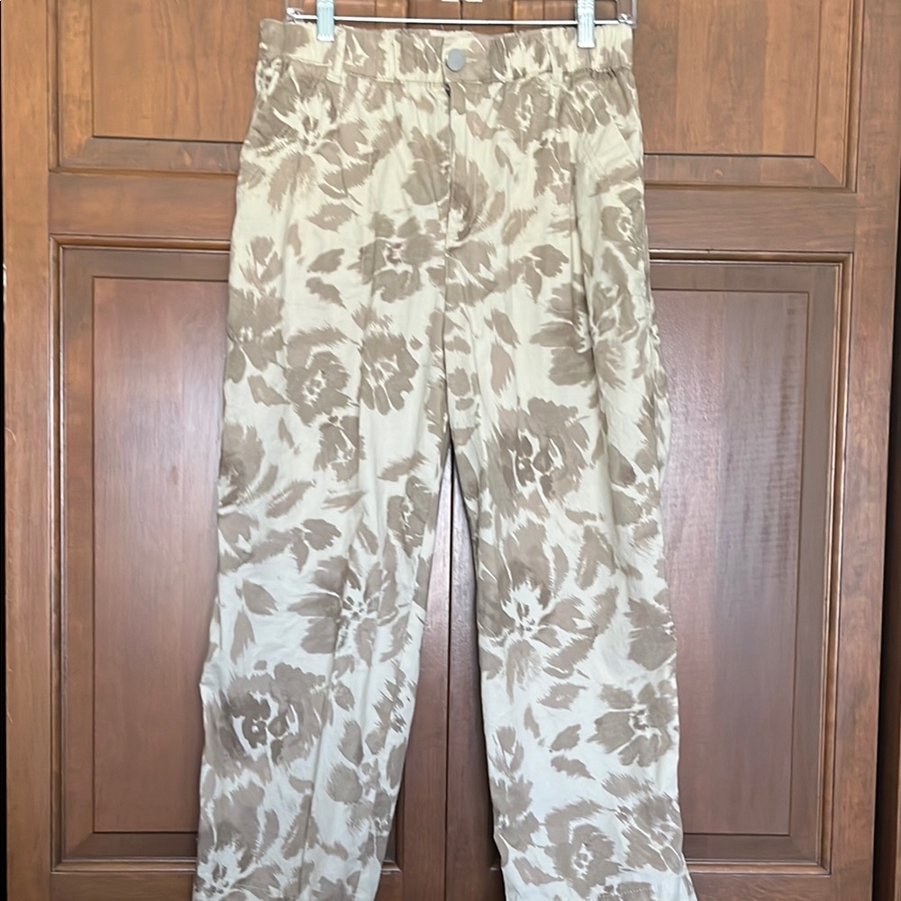 Floral Beige Women's Pants